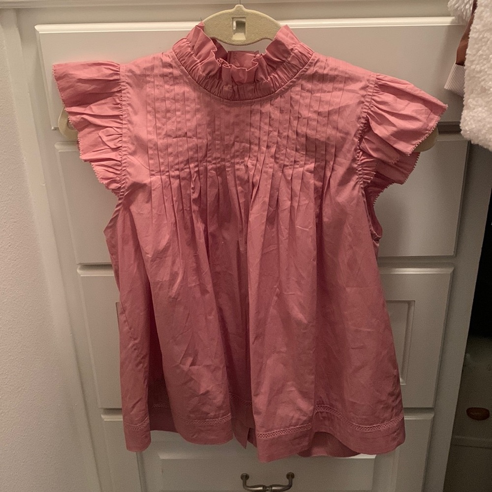 Sea Pink Ruffle Sleeve Top size 2